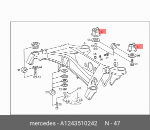 Сайлентблок задней балки A 124 351 02 42 MERCEDES BENZ