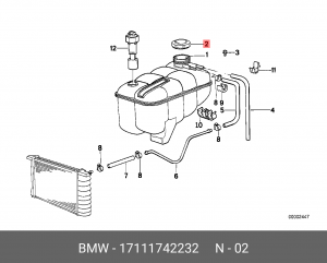 Крышка расширительного бачка системы охлаждения 17 11 1 742 232 BMW