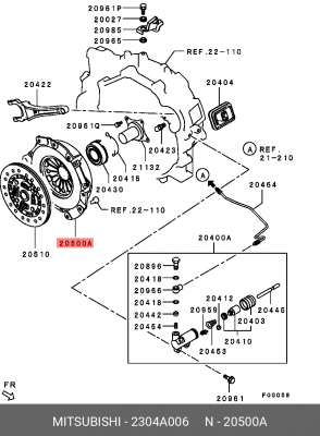 Крышка картера сцепления 2304A006 MITSUBISHI