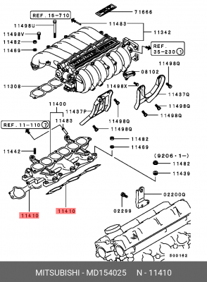 Прокладка впускного коллектора MD154025 MITSUBISHI