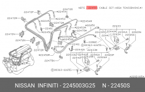 Провода высоковольтные системы зажигания (комплект) 22450-03G25 NISSAN