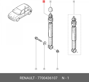 Амортизатор подвески 7700436107 RENAULT