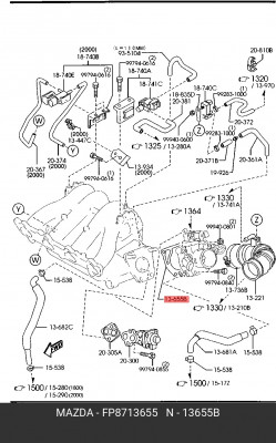 Прокладка дроссельной заслонки FP8713655 MAZDA
