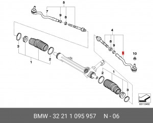 Наконечник рулевой тяги 32 21 1 095 957 BMW