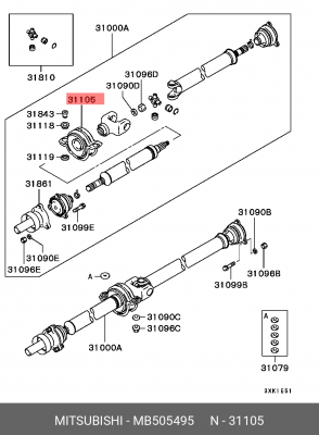 Опора карданного вала MB505495 MITSUBISHI