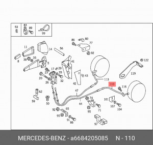 Трос ручного тормоза A6684205085 MERCEDES BENZ