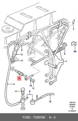 Свеча накаливания 7 088 988 FORD