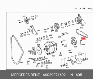Ремень приводной A 003 997 16 92 MERCEDES BENZ