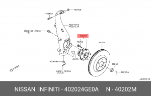 Ступица колеса 40202-4GE0A NISSAN