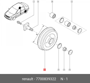 Барабан тормозной 7700839322 RENAULT