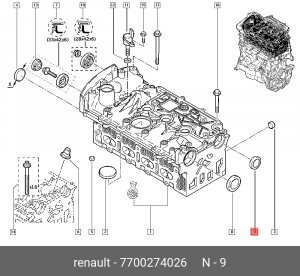 Заглушка распредвала 7700274026 RENAULT