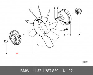 Вискомуфта системы охлаждения ДВС 11 52 1 287 829 BMW