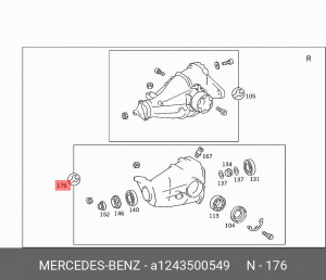 Подшипник ступицы колеса (комплект) A 124 350 05 49 MERCEDES BENZ
