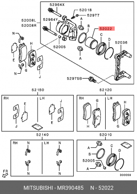 Поршень тормозного суппорта MR390485 MITSUBISHI