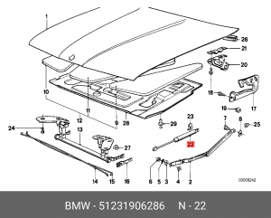 Амортизатор капота 51 23 1 906 286 BMW