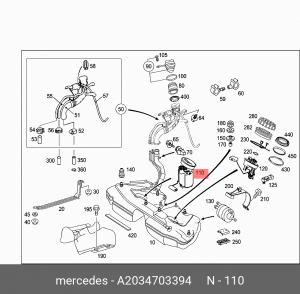 Насос электрический топливной системы в сборе A 203 470 33 94 MERCEDES BENZ
