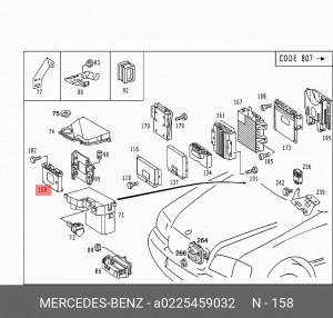 Блок управления электронный A0225459032 MERCEDES BENZ