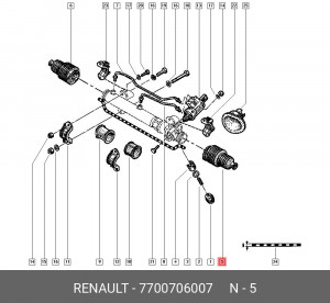 Пыльник рулевой рейки 7700706007 RENAULT