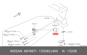 Фильтр масляный двигателя 15208-3J400 NISSAN
