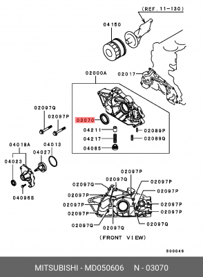 Сальник коленвала MD050606 MITSUBISHI