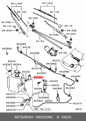 Электромотор привода стеклоочистителя MR502984 MITSUBISHI