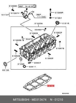 Прокладка ГБЦ MD313674 MITSUBISHI