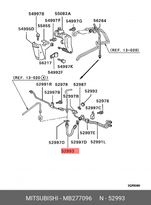 Шланг тормозной MB277096 MITSUBISHI