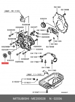 Сальник коленвала ME200028 MITSUBISHI