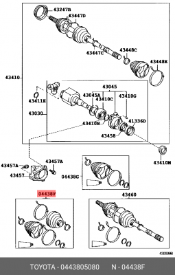 Пыльник ШРУСа (комплект) 04438-05080 TOYOTA