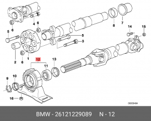 Опора карданного вала 26 12 1 229 089 BMW