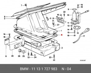 Прокладка, маслянная ванна 11 13 1 727 983 BMW