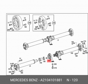Опора карданного вала A 210 410 18 81 MERCEDES BENZ