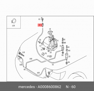 Тройник A 000 860 08 62 MERCEDES BENZ