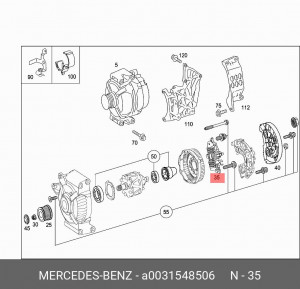Реле регулятор напряжения генератора A0031548506 MERCEDES BENZ
