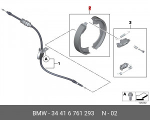 Колодки тормозные барабанные 34 41 6 761 293 BMW