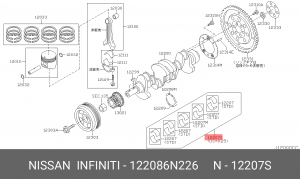 Вкладыши коренные коленвала 12208-6N226 NISSAN