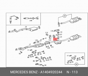 Крепление глушителя A 140 492 02 44 MERCEDES BENZ