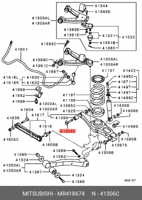 Болт крепления подвески (комплект) MR418674 MITSUBISHI