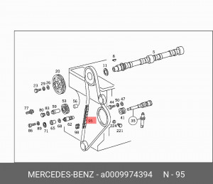 Цепь ГРМ - газораспределительного механизма A 000 997 43 94 MERCEDES BENZ