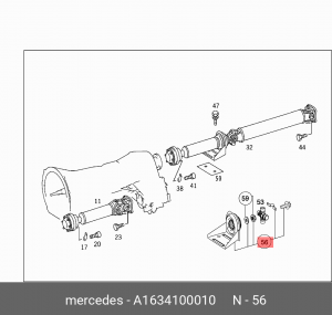 Опора карданного вала A 163 410 00 10 MERCEDES BENZ