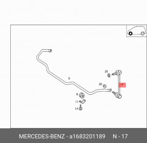Стойка стабилизатора A1683201189 MERCEDES BENZ