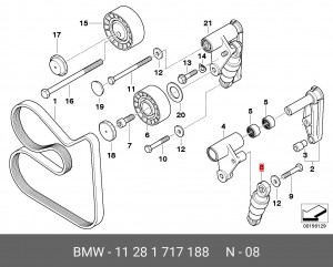Натяжитель ремня приводного в сборе 11 28 1 717 188 BMW