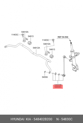 Стойка стабилизатора 54840-2B200 HYUNDAI KIA