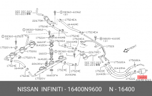 Фильтр топливный 16400N9600 NISSAN