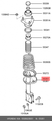 Амортизатор подвески 55350-25051 HYUNDAI KIA