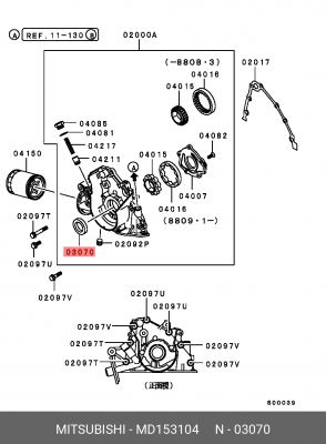 Сальник коленвала MD153104 MITSUBISHI