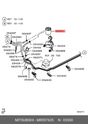 Фильтр топливный MR597635 MITSUBISHI