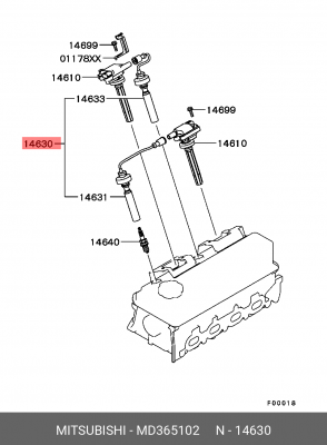 Провода высоковольтные системы зажигания (комплект) MD365102 MITSUBISHI