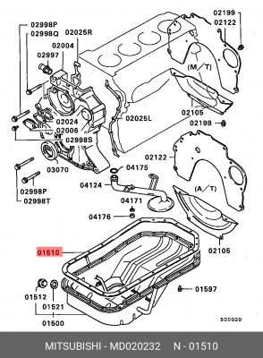 Прокладка масляного поддона ДВС MD020232 MITSUBISHI