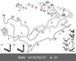 Насос электрический топливной системы 16 12 6 756 157 BMW